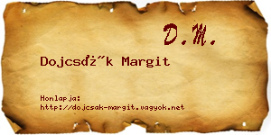 Dojcsák Margit névjegykártya