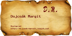 Dojcsák Margit névjegykártya